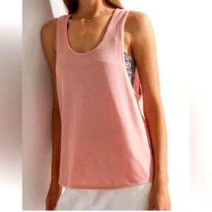 Varley Arlee Tank Top Coral Cloud Size S Perforated Mesh Athleisure